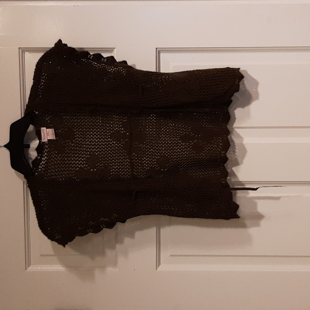 Girls crochet cardigan Brown color